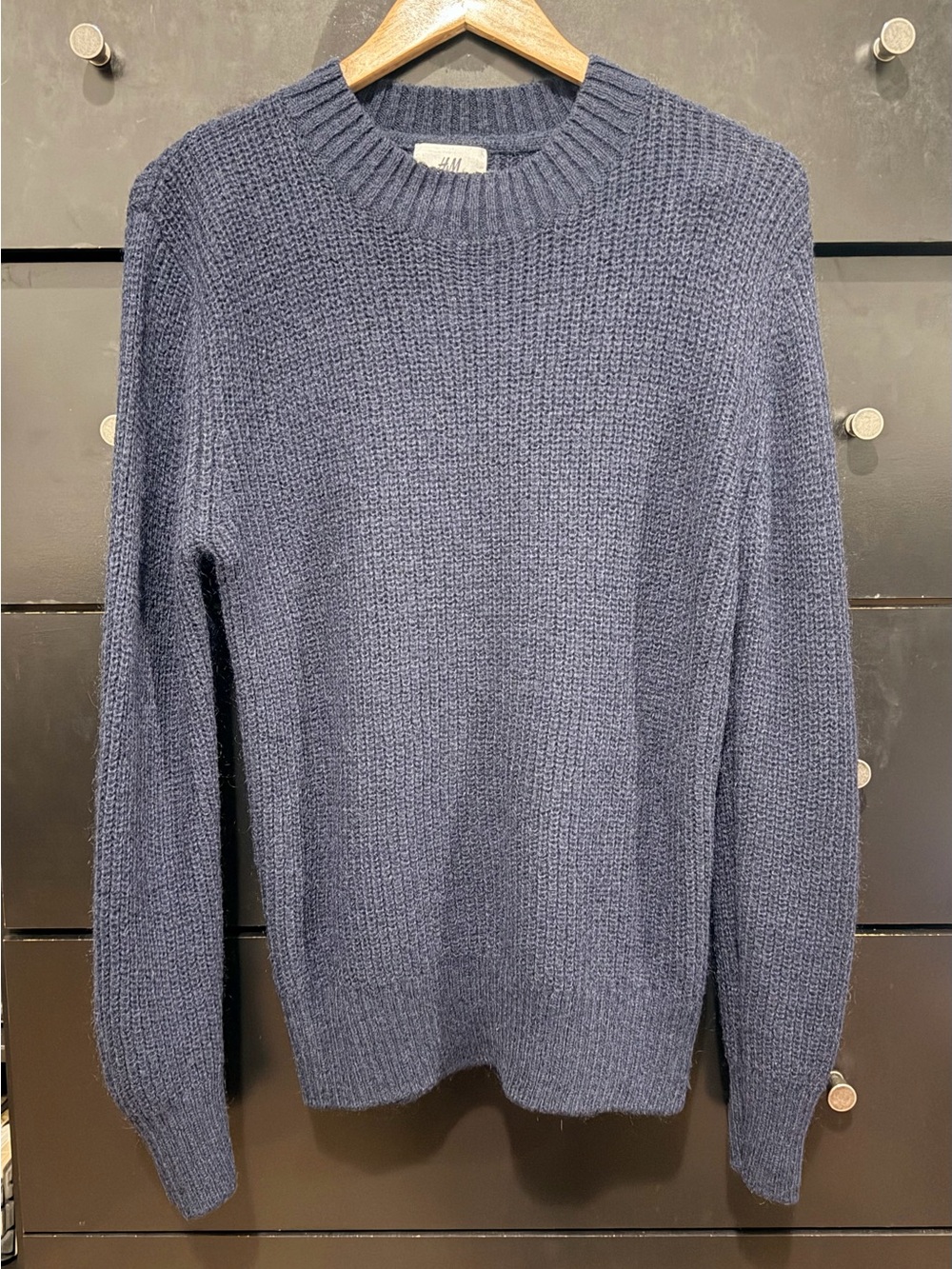 H&M Deep Navy Fuzzy Knit Sweater